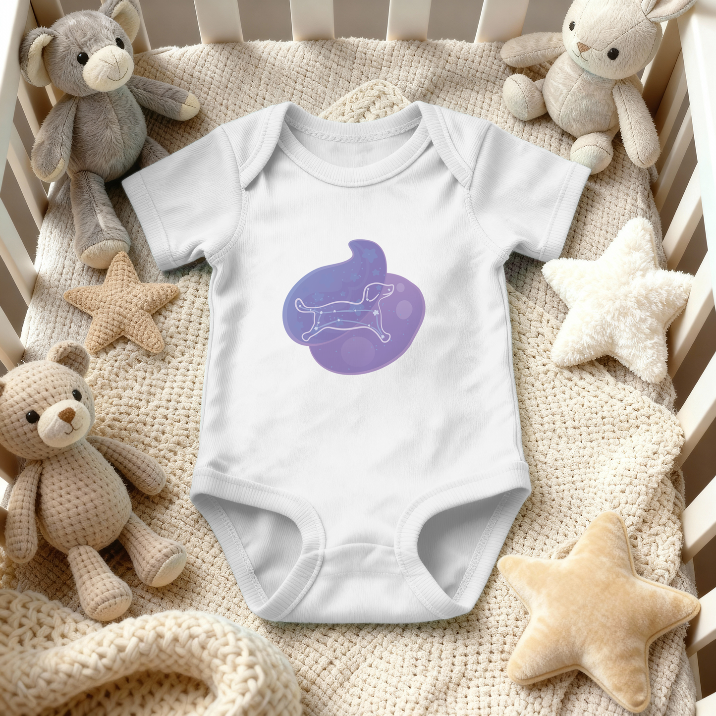 Rius the Loyal Puppy Astral Nadir Traces on Infant Baby Rib Bodysuit