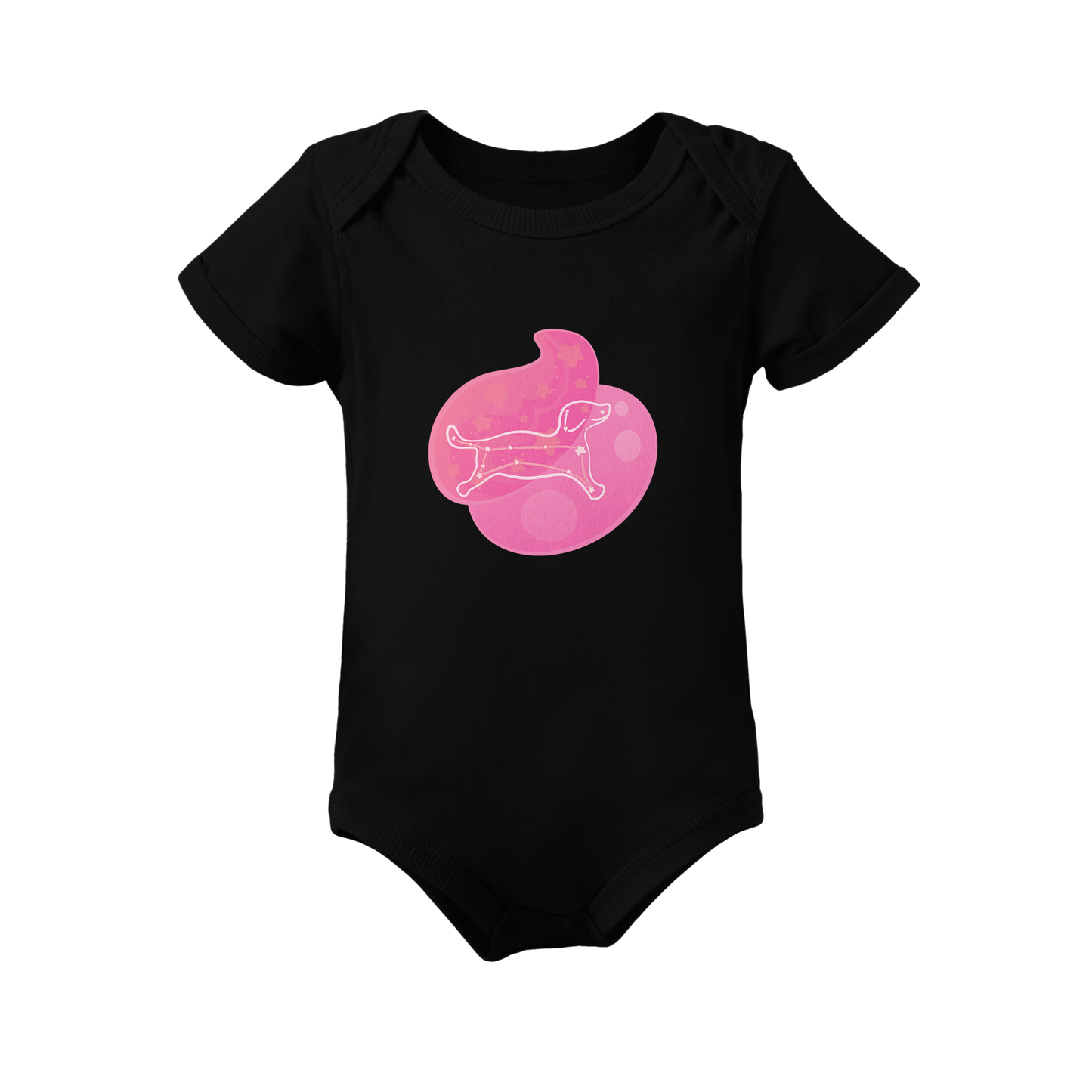 Rius the Loyal Puppy Astral Dusk Traces on Infant Baby Rib Bodysuit