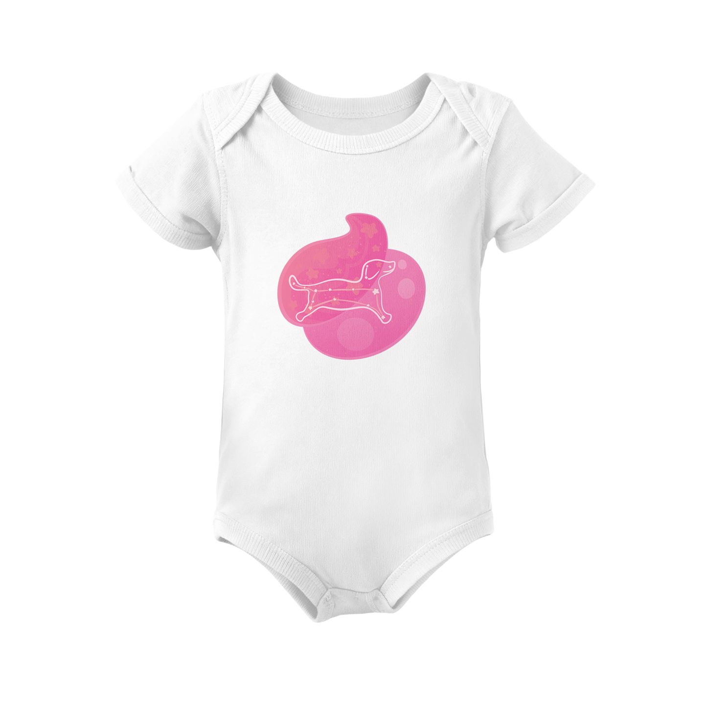 Rius the Loyal Puppy Astral Dusk Traces on Infant Baby Rib Bodysuit