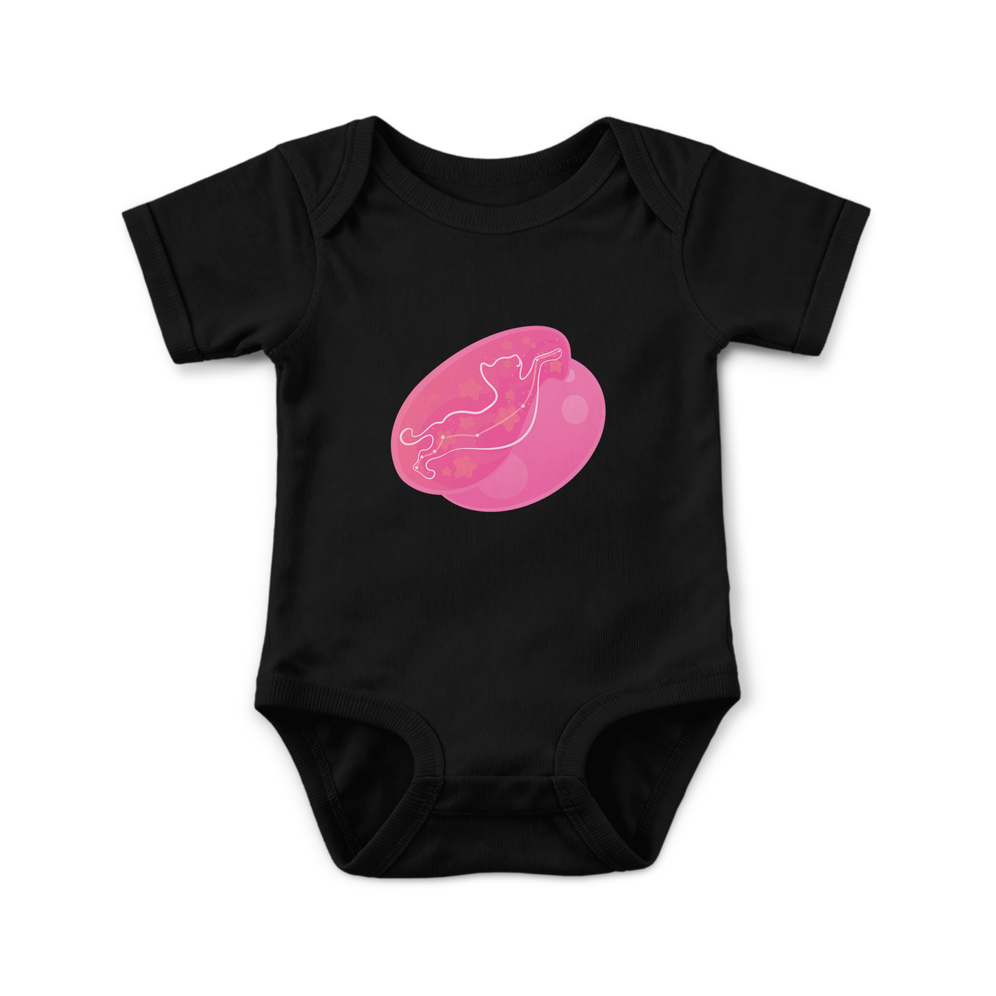 Lyn the Keen Kitten Astral Dusk Traces on Infant Baby Rib Bodysuit